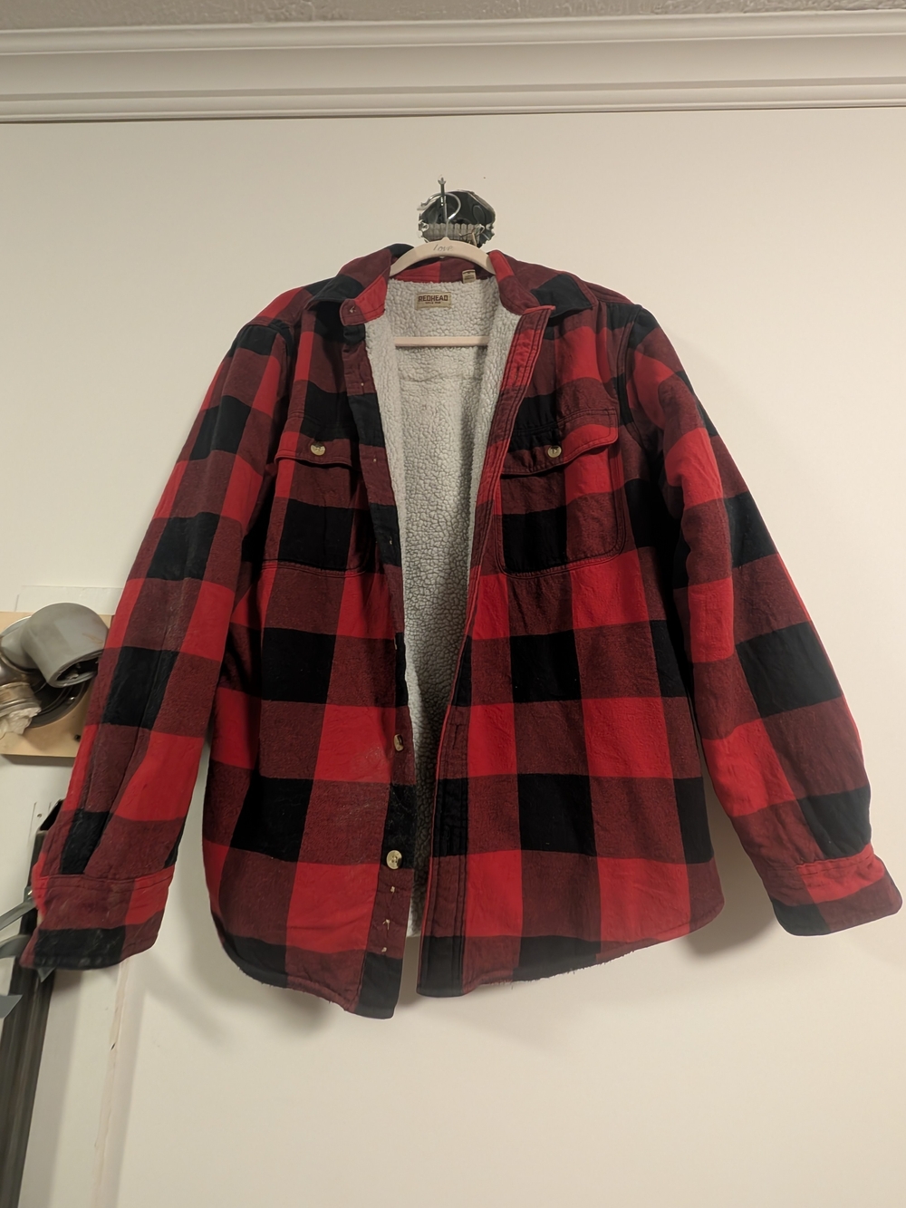 RedHead Red & Black Buffalo Plaid Sherpa-Lined Shirt Jacket